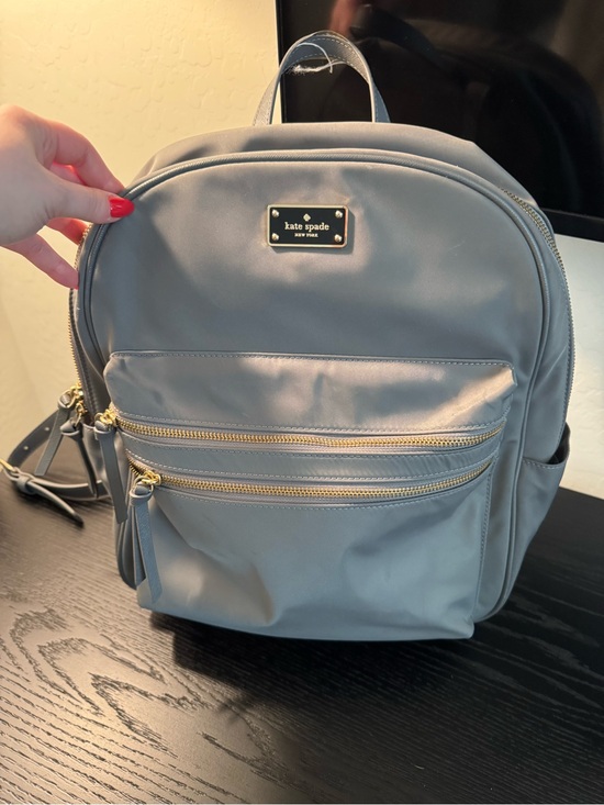 kate spade Handbags - kate spade gray nylon backpack with gold hardware